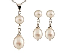 Dangling Double Pearl Set