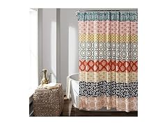 Lush Decor Bohemian Stripe Shower Curtain 72" W x 84" L 