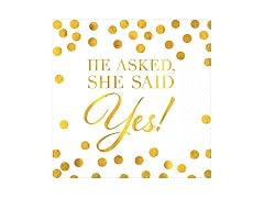 Amscan Elegant Gold and White He Asked