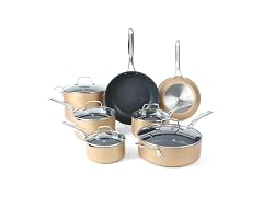 Martha Stewart 12 Piece Cookware Set Copper w/Black Interior