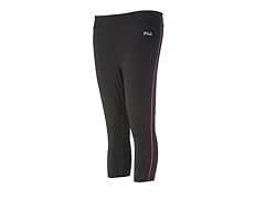 Black/Pink Glow Side Piped Capri Tight