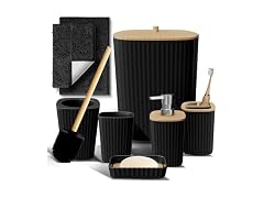 Clara Clark Bathroom Set - Black Bathroom Accessories Set