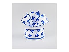 Craig Bachman Blue Paw Print Ribbon 1.5"