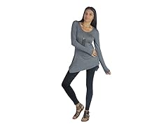 Asymmetrical tunic top, Charcoal