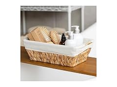 Suptinwear Set of 2 Water Hyacinth Wicker Storage Baskets  Small Items