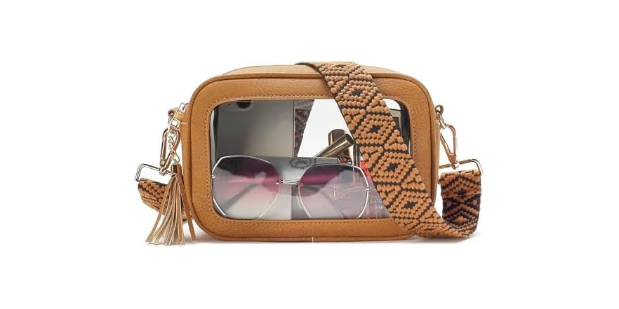 Clear Crossbody Bag with Guitar Strap