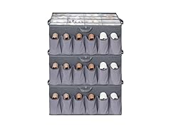STORAGEIDEAS Extra Large Fabric Shoe Organizer Grey, 3 Pack