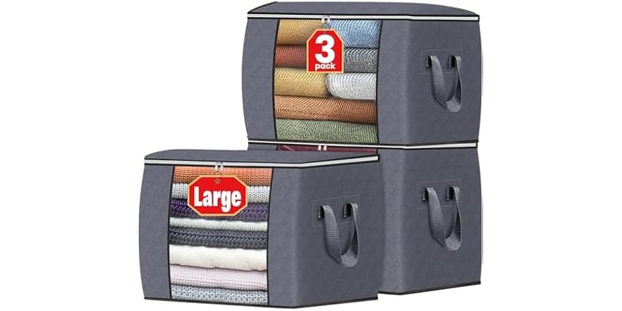 Fab Totes 90L Foldable Storage Tote 3-Pack for $13 + free shipping w/ Prime