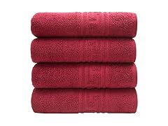 Pleasant Home 4 Pack Bath Towels Set, Greek Key
