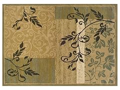 Greyson Beige Floral Boarder Rug (Multiple Sizes)