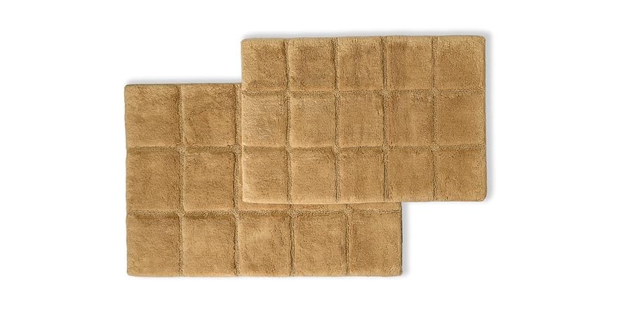 Superior Non-Skid 2Pc Checkered Bath Rug Set