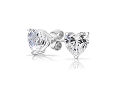 CZ Heart Whitetopaz Earrings