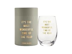 Santa Barbara Design Studio Holiday Stemless Wine Glass Gold Foil