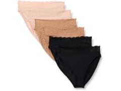 Amazon Essentials Peached 6-Pack Panty Black (XXS)