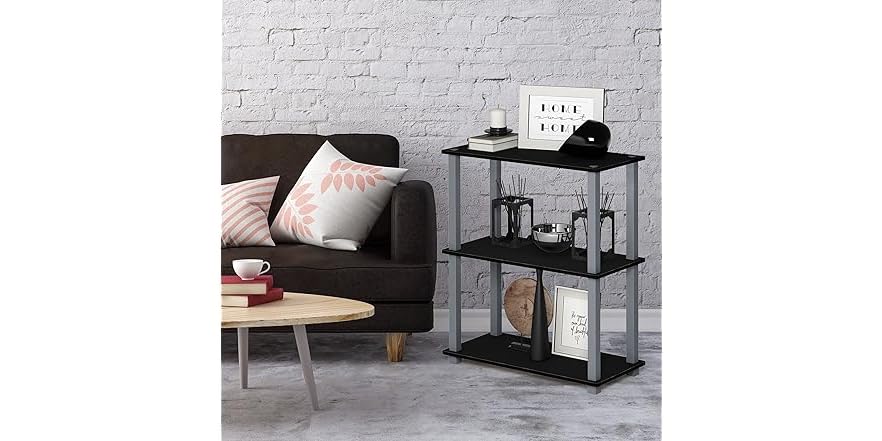 3 Track Display Rack Furinno 3-Tier Display Rack Black