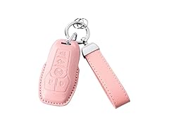 Riasot Leather Key Fob Cover Ford Pink