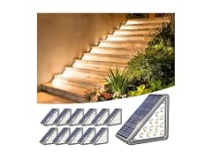 JEJOT 12-Pack Solar Step Stair Lights