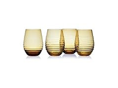 Mikasa Ciara Amber Set of 4 Stemless Win