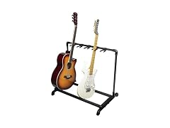 Takywep Foldable Multi Guitar Stand, Heavy-Duty Rolling Rack for Acoustic/Electric/Bass Guitars, Non-Slip Rubber Padding, Portable Storage Display for Home Studio Stage Band Use