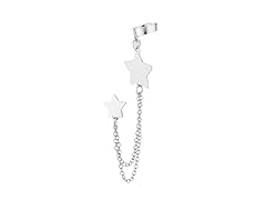 Polished Star Post Cuff Drape Earring