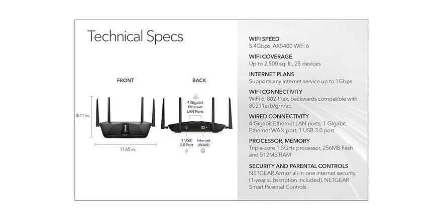 Netgear Nighthawk WiFi 6 Router (Open Box)