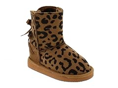 Girls' Warm Boots: Tan Leopard