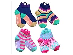 Purple Multi, Pink Dot & Stripe Socks