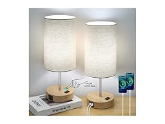 Brightever set of 2 Table Lamps with 2 USB Charging Ports