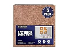 Corksidol Cork Board Tiles 12"x12"