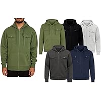 2-Pack Men's Fleece Full Zip Hoodies with Chest Pockets (Various Size)