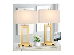 TOBUSA 22" Table Lamps, Set of 2