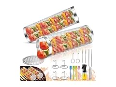 2 Pack BBQ Rolling Grill Baskets