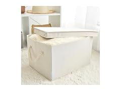 Suptinwear Large Storage Baskets with Lid for Shelves