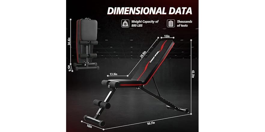 Orinar Adjustable Workout Bench