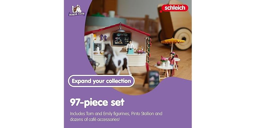 Schleich Horse Club – Juego de 66 piezas Horse Rider Café con juguete