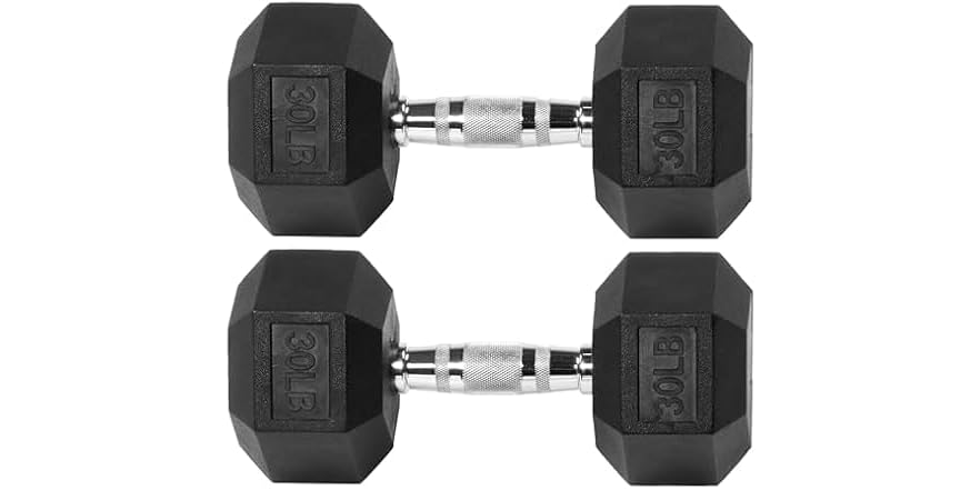 thumbnail image 2 of Signature Fitness Rubber Encased Hex Dumbbell Multiple Sizes 20/mo 2 of 12