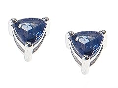 Sterling Silver Trillion Tanzanite Studs