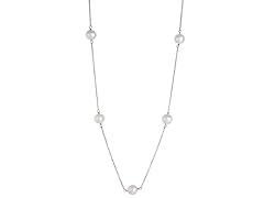 Splendid Pearls White freshwater Pearl Tin Cup Necklace