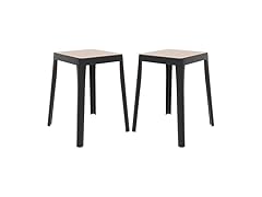 LeisureMod Tresse Stackable Square Stool