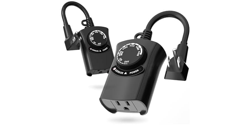 Outside Light Timer For Inflatables HBN Outdoor Light Timer 2 Pack