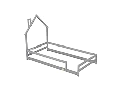 SPOFLYINN SPOFLYINN Pine Wood Floor Bed Frame with House Sha