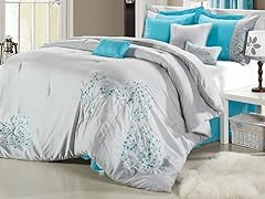 Floral 8-Piece Embroidered Comforter Set
