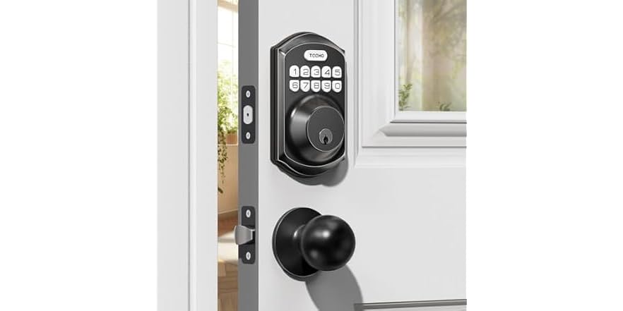 TEEHO TE001-K Electronic Keypad Deadbolt with 2 Knobs M