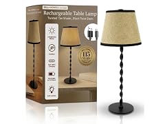 Twist Stem Black Tan Shade Lamp