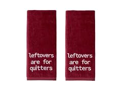 SKL Home Thanksgiving/Fall Leftovers Quitters Hand Towel Set-2pc, Wine