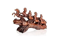 Imitation Wood Resin Eight Horses Statue