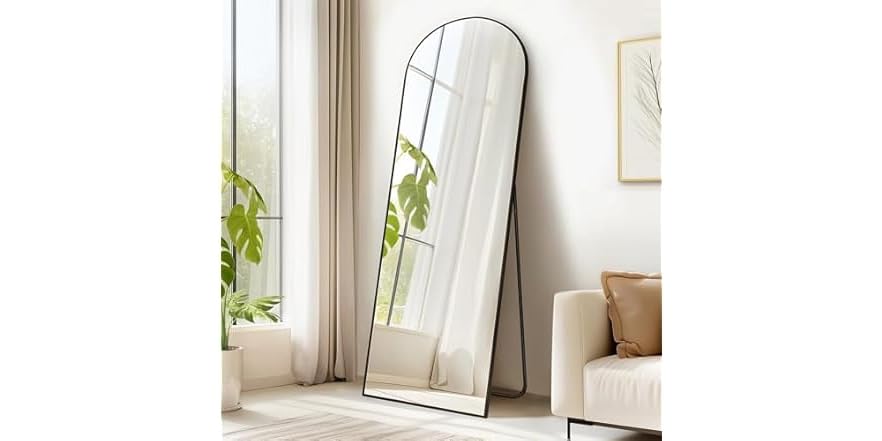 SONGMICS LFM032B01 Full Length Mirror 120 x 40 cm Rectangular Full Body Mirror Over Door Wall Tempered Glass Mirror for Bedroom Living Room Wardrobe Ink Black