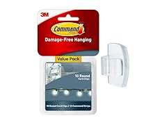 Command Round Cord Clips, Damage Free Hanging Cable Clips