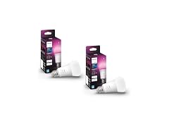 Philips Hue Smart White and Color Ambiance 60W A19 Light Bulb, 2-Pack