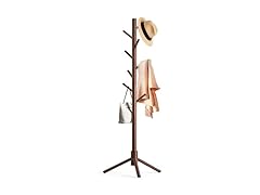 Brown Wooden Coat Rack Stand
